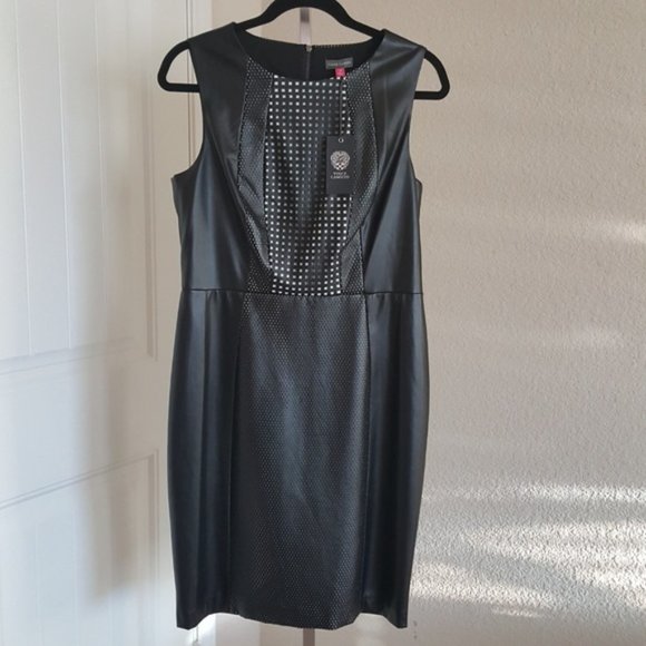 NWT Vince Camuto Kings Road Faux Leather Dress - Picture 3 of 5